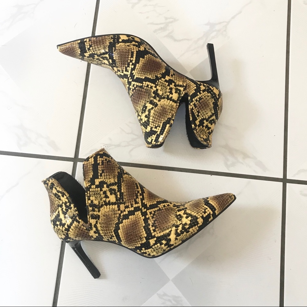 zara snake skin ankle boots